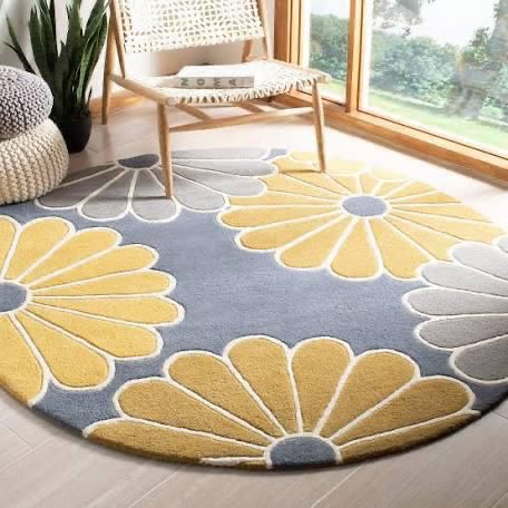 Hand Tufted Round Shape Wool Carpet