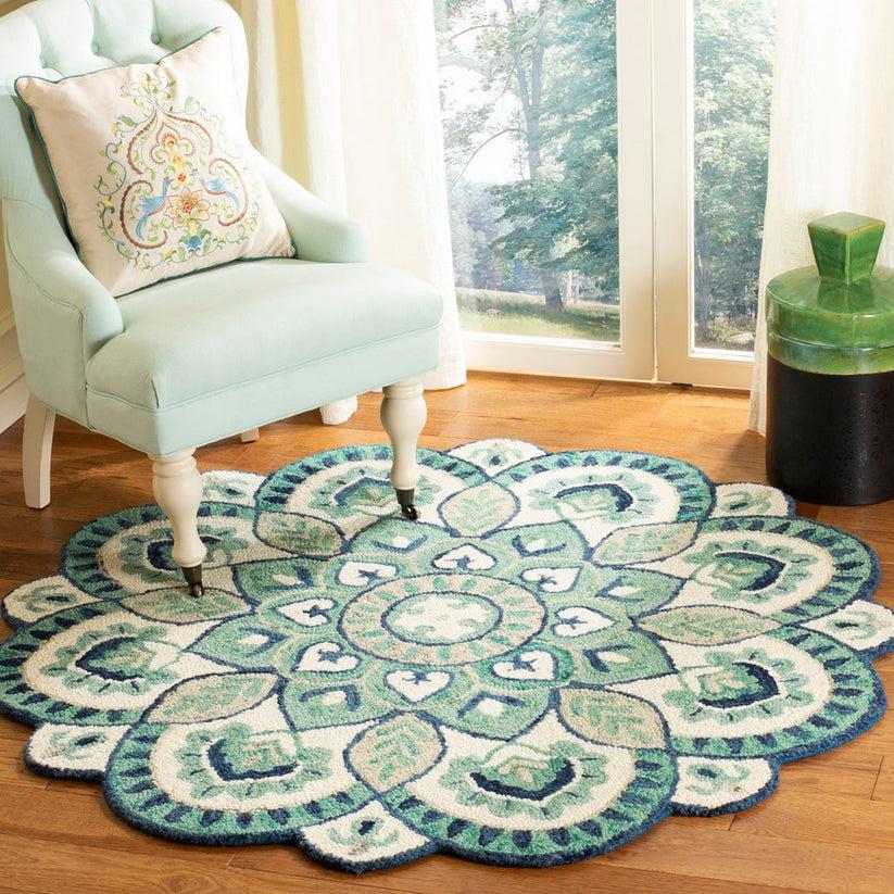 Hand Tufted Round Shape Woolen Carpet