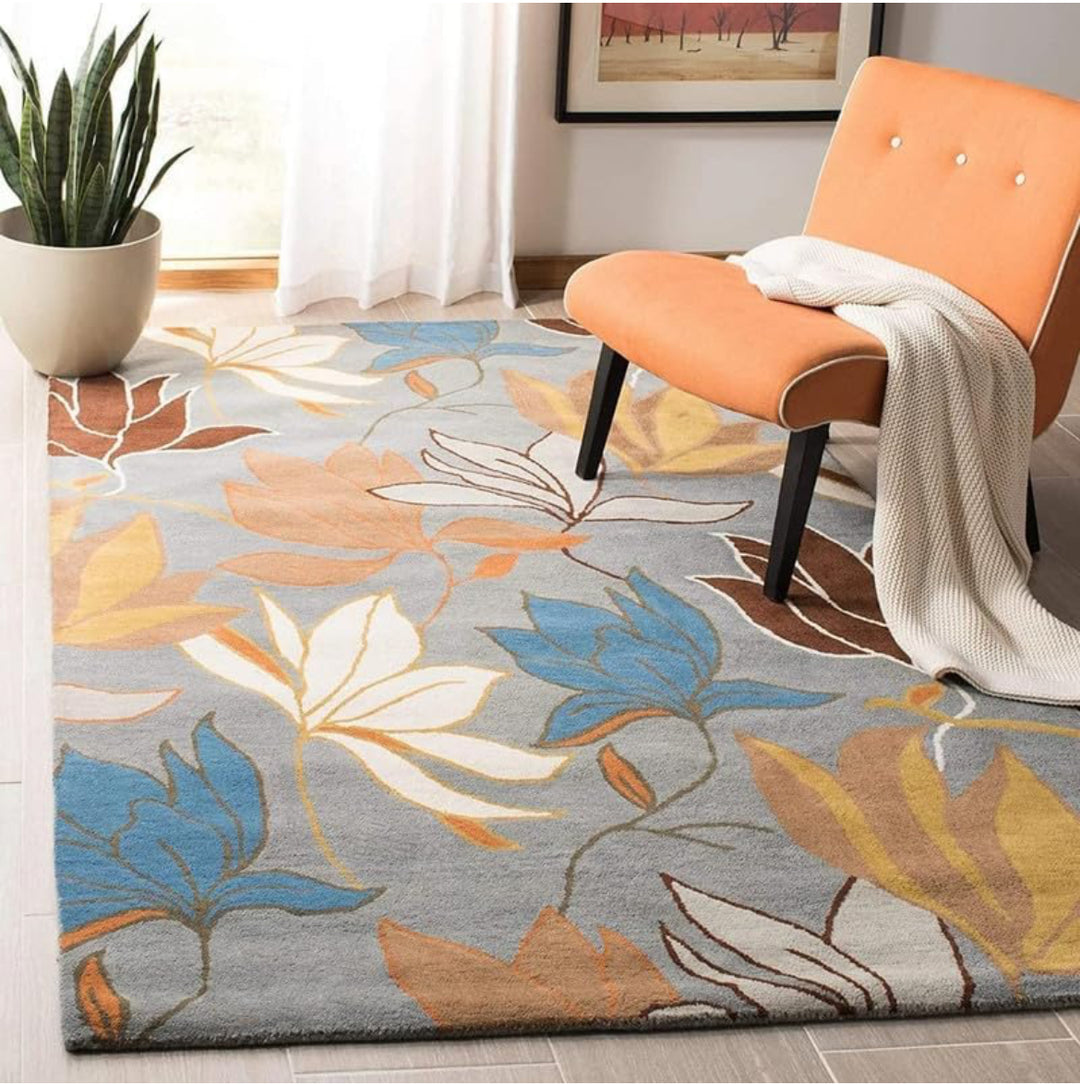 Handtufted Woolen Pure Soft Floral Carpet