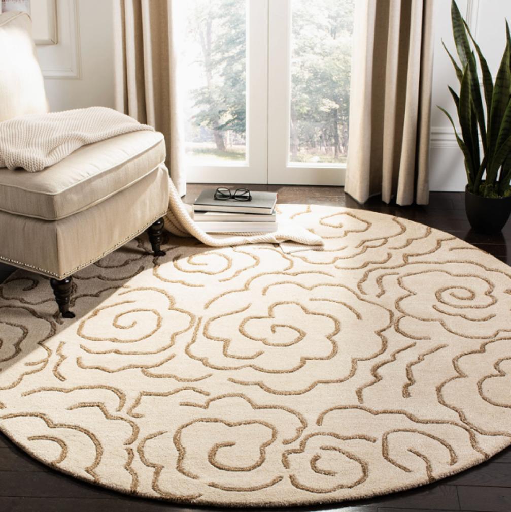 Hand Tufted Round Shape Woolen Carpet