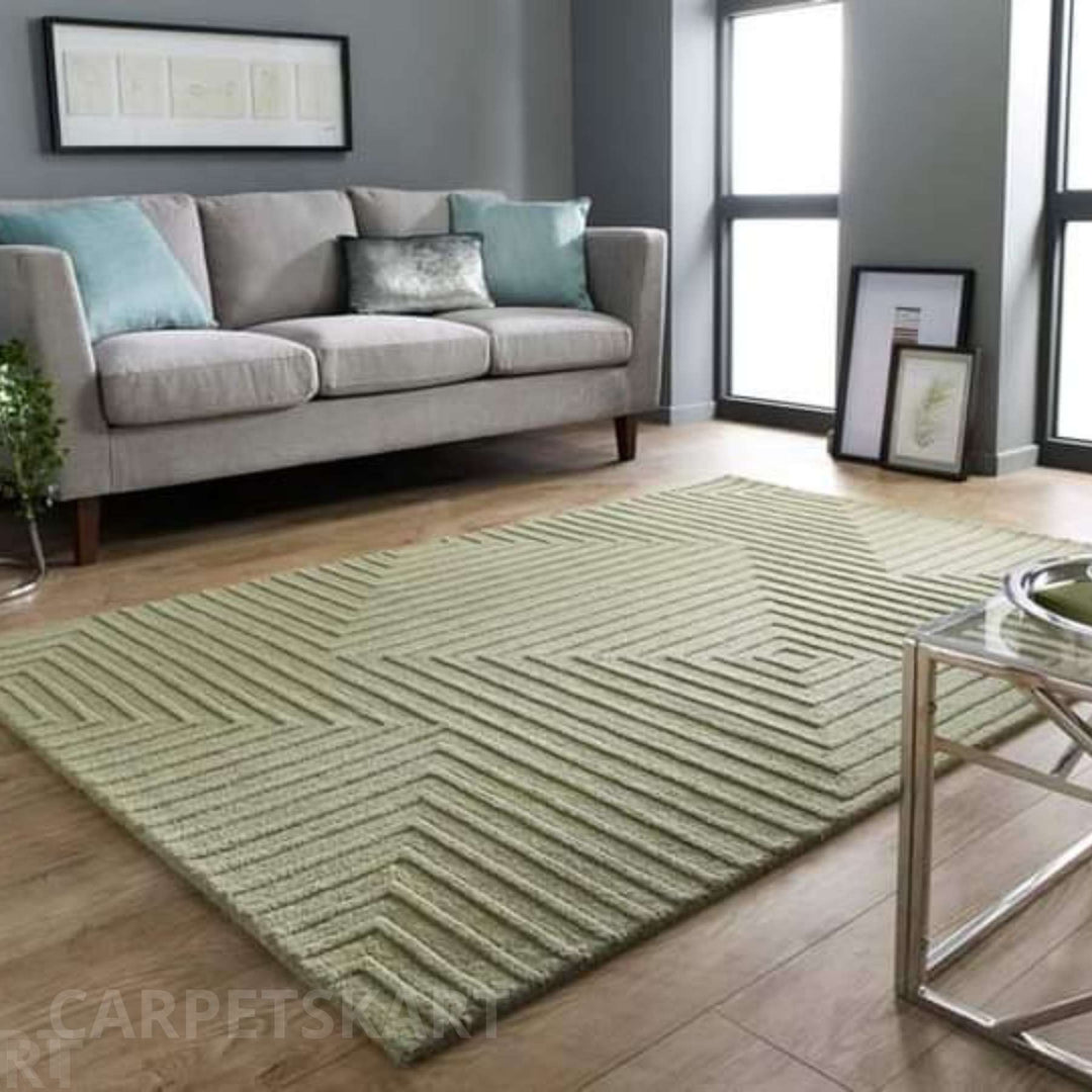 Handmade Modern Lite Green Carpet