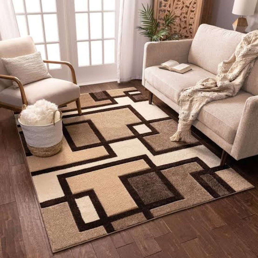 Handmade Woolen Brown Modern Carpet