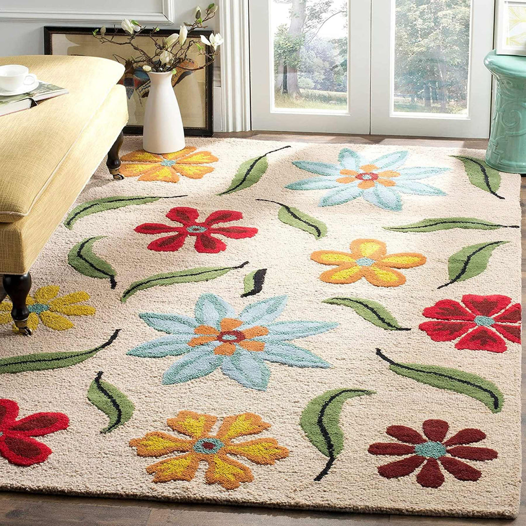 Handmade Woolen Pure Soft Floral Carpet