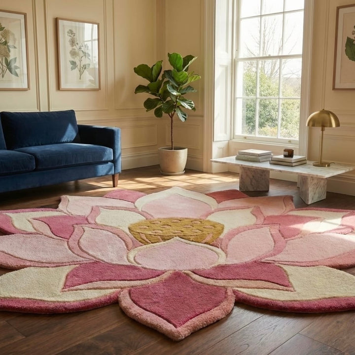Lotus Irregular Shape Woolen Carpet