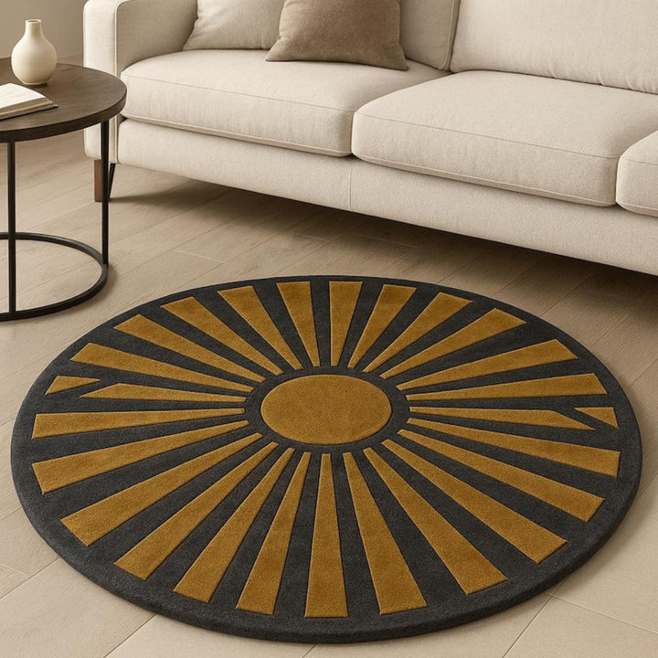 Hand Tufted Round Shape Woolen Carpet