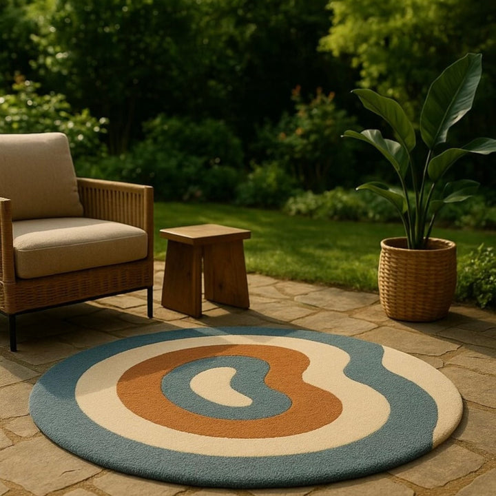 Hand Tufted Round Shape Woolen Carpet