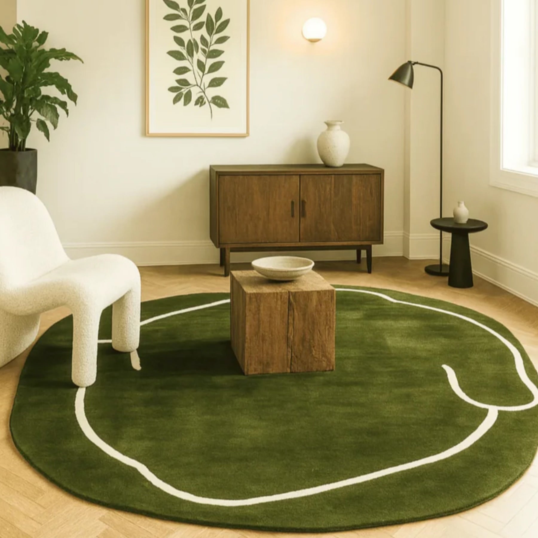 Rougri Irregular Shape Woolen Carpet – Carpets Kart