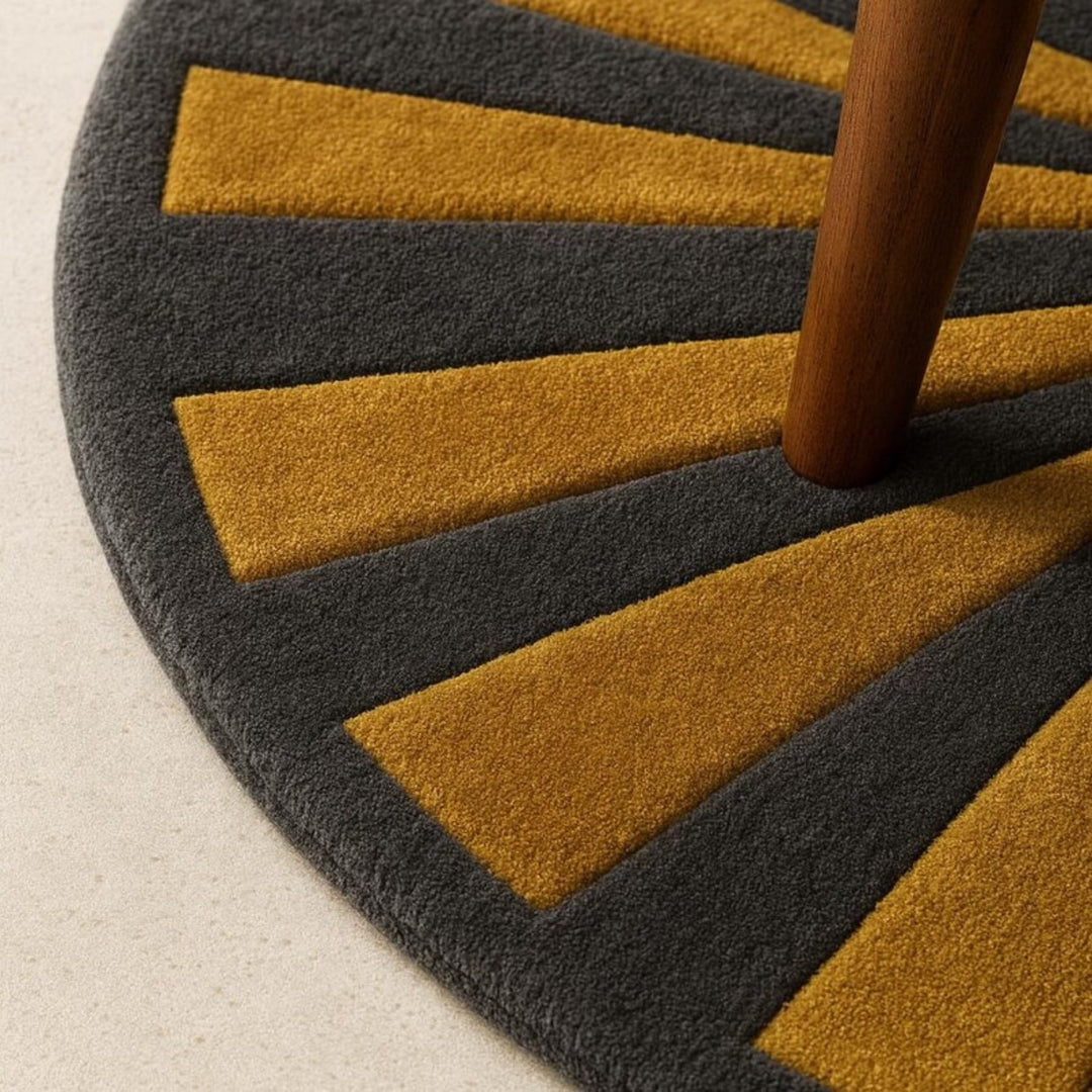 Hand Tufted Round Shape Woolen Carpet