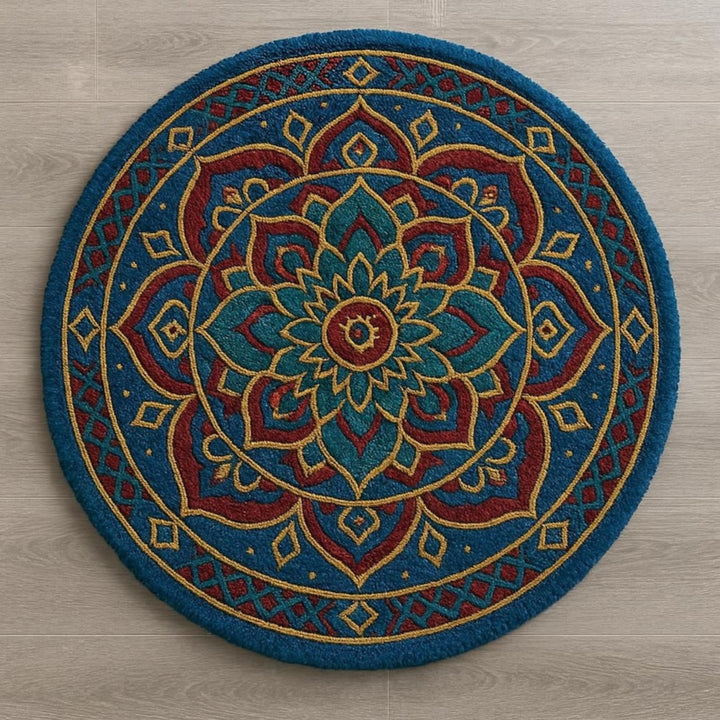 Hand Tufted Round Shape Woolen Carpet