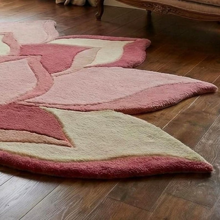 Lotus Irregular Shape Woolen Carpet