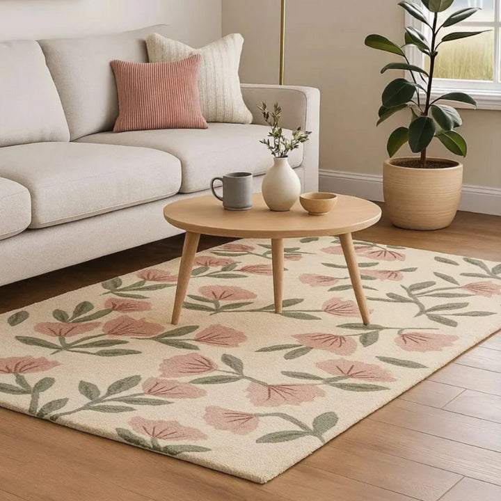 Handmade Floral Wool Carpet
