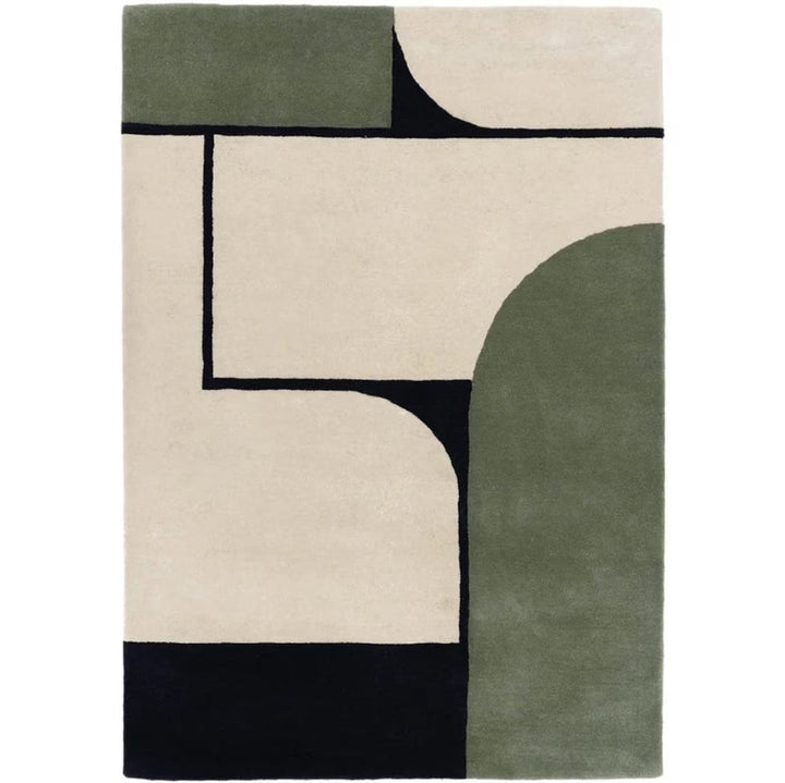 Hand Tufted Modern Green Shade Woolen Carpet