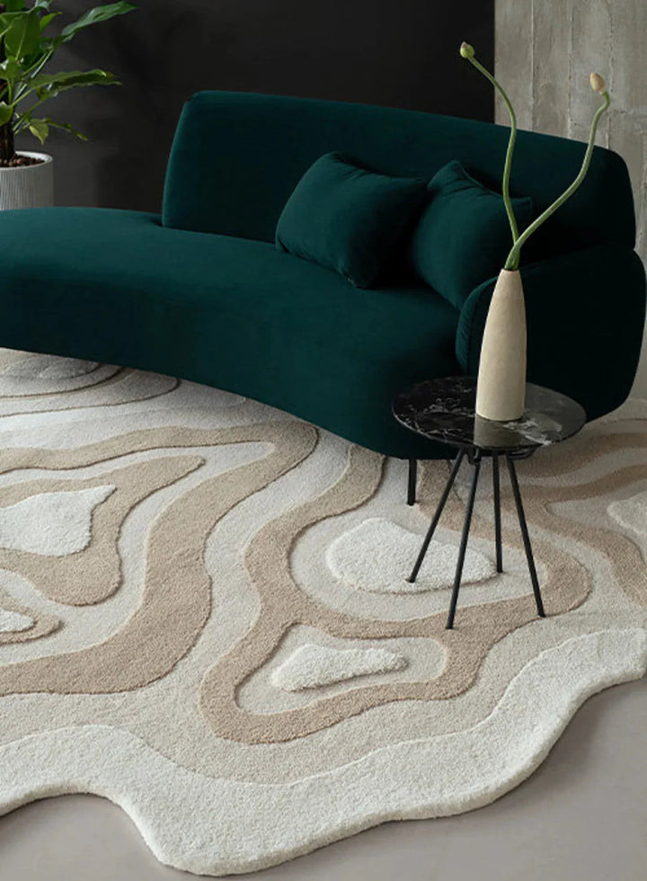 Pulse Irregular Shape Woolen Carpet
