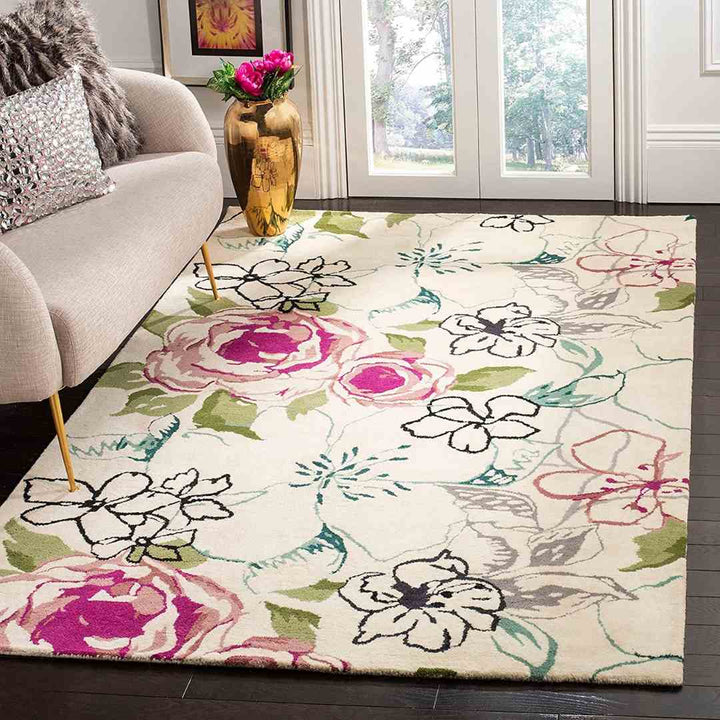 Handmade Woolen Pure Soft Floral Carpet
