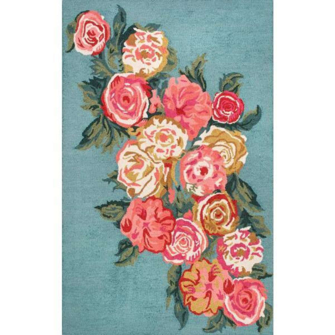 Hand Tufted Floral Rose Pink Carpet