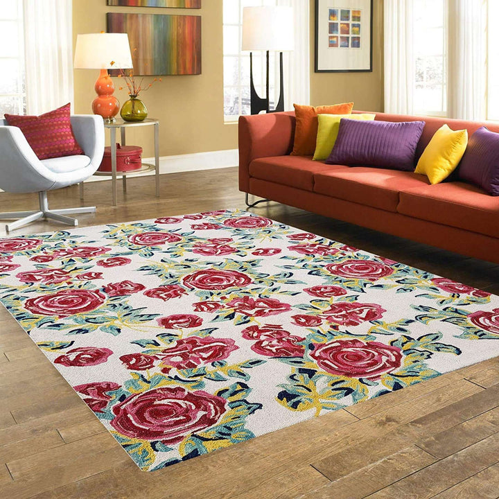Handmade Woolen Super Soft Floral Carpet