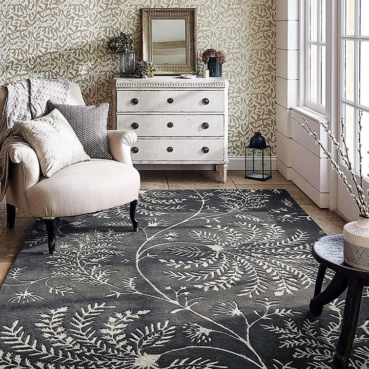 Handmade Persian Black Woolen Carpet