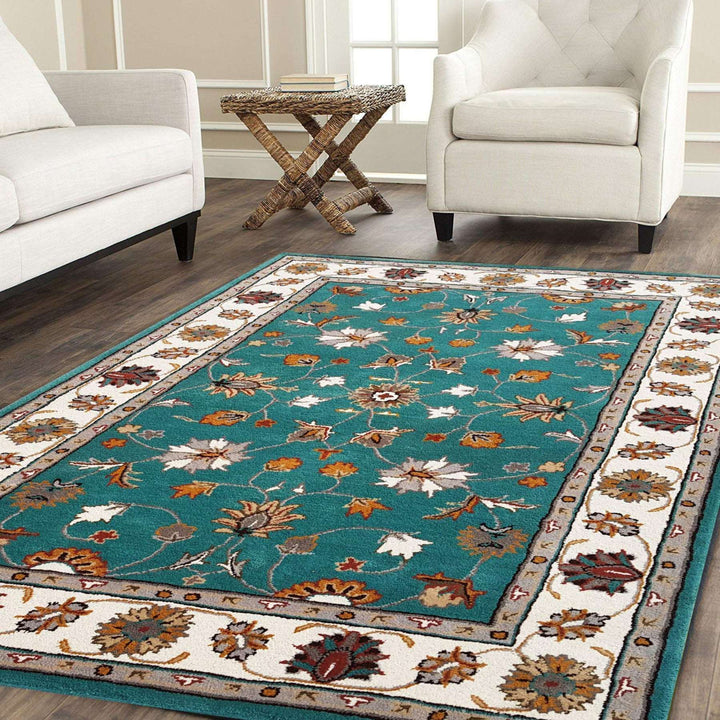 Handmade Persian Green Woolen Carpet