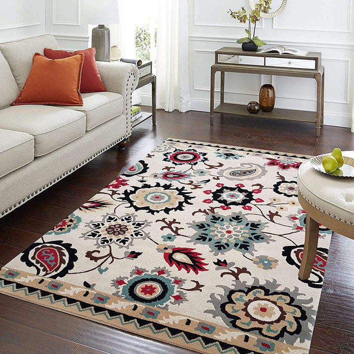 Handmade Floral Woolen Carpet