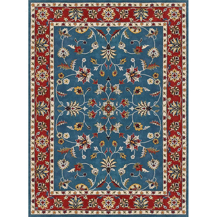 Handmade Persian Red Blue Texture Carpet