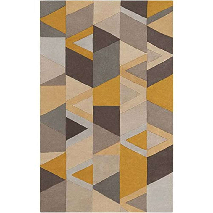 Hand Tufted Modern Yellow Grey Woolen Carpet