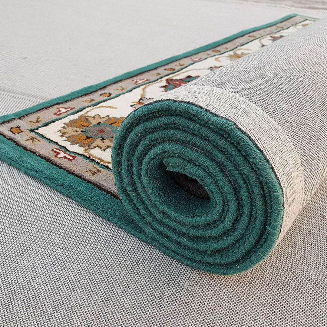 Handmade Persian Green Woolen Carpet