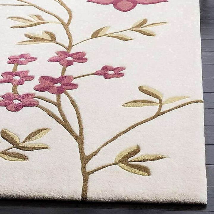 Hand Tufted Floral Tree Wool Carpet