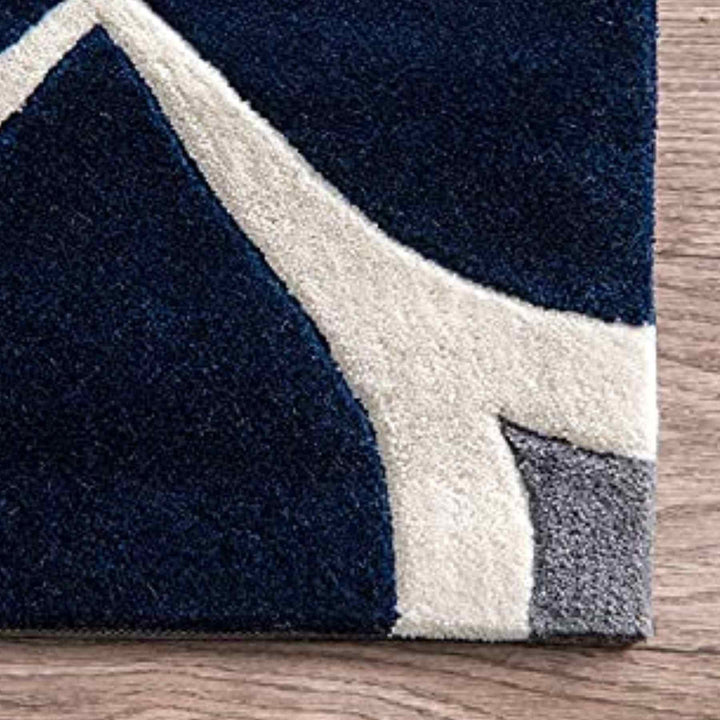 Handmade Modern Blue Woolen Carpet
