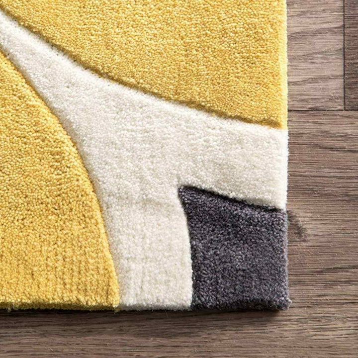 Handmade Modern Yellow Woolen Carpet