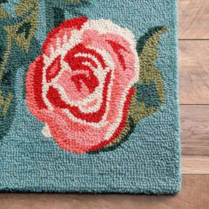 Hand Tufted Floral Rose Pink Carpet