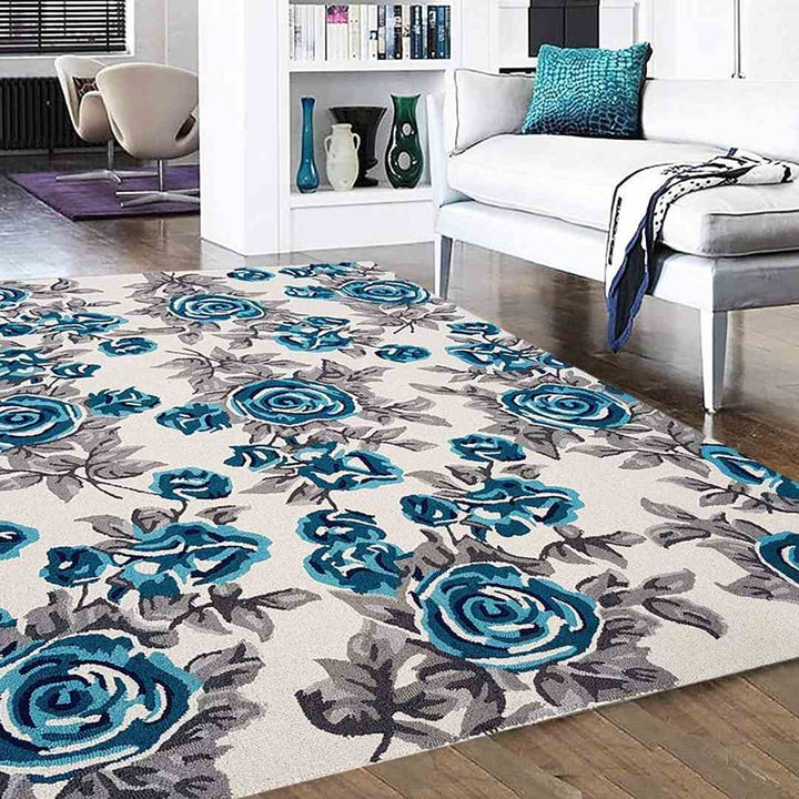 Handmade Woolen Soft Floral Carpet