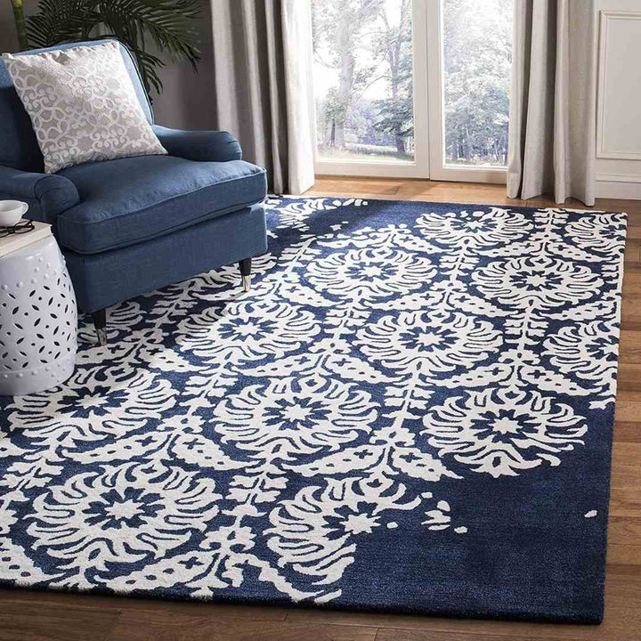 Handmade Modern Luxurious Blue Carpet